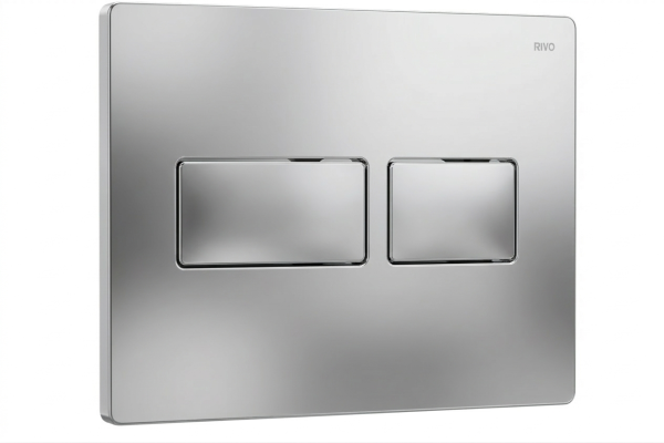 RIVO 301002 Touch LUX Металлическая панель смыва унитаза для системы двойного смыва, хром глянцевый