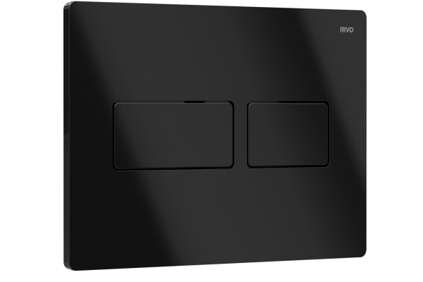 RIVO 301006 Touch LUX Металлическая панель смыва унитаза для системы двойного смыва, черный глянцевый