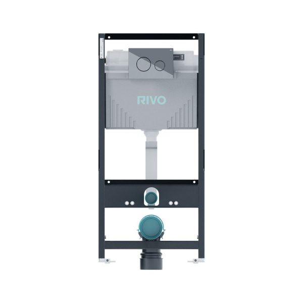 RIVO 200001.1 Set A Комплект инсталляции 3 в 1 с панелью смыва Touch Neo, цвет хром глянцевый, для установки подвесного унитаза