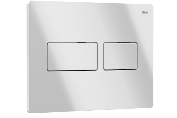 RIVO 301004 Touch LUX Металлическая панель смыва унитаза для системы двойного смыва, белый гянцевый